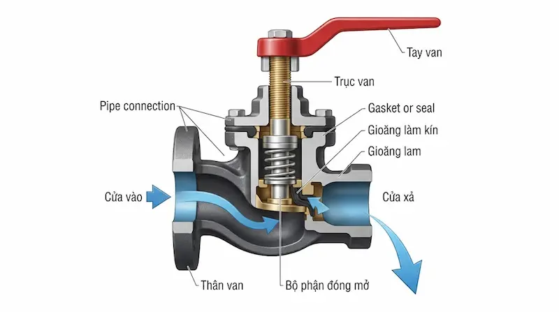 Cấu tạo và nguyên lý hoạt động của van