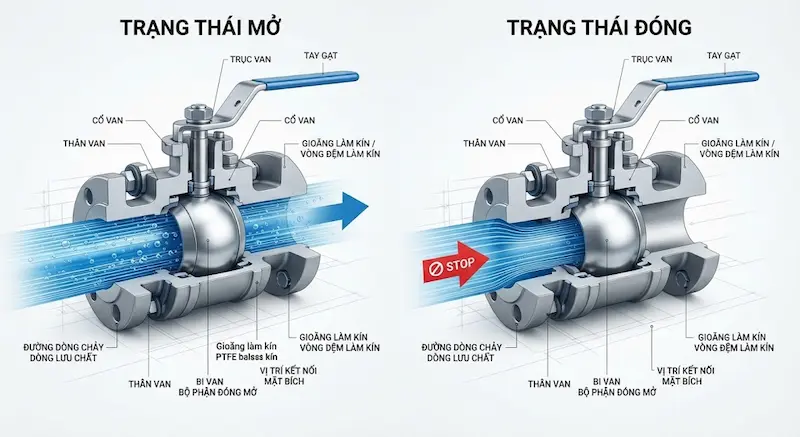 Nguyên lý hoạt động của van