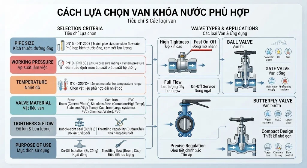 Ứng dụng thực tế của van khóa nước