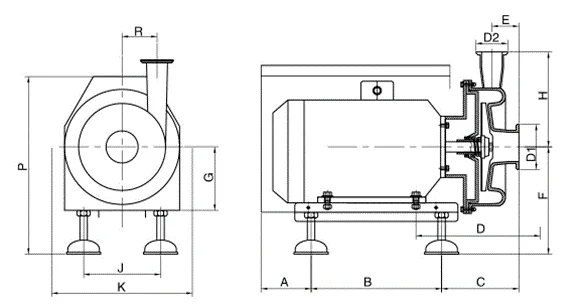 gfp-sanitary-centrifugal-pump-3kw-drawing