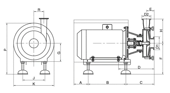 gks-sanitary-efficient-centrifugal-pump-4kw-drawing