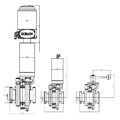 donjoy-316l-food-grade-pneumatic-double-butterfly-valve-with-c-top-for-fluid-picture-13