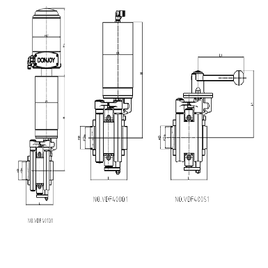 donjoy-316l-food-grade-pneumatic-double-butterfly-valve-with-c-top-for-fluid-picture-14