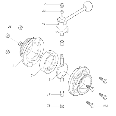 donjoy-manual-single-nut-single-thread-butterfly-valve-with-pull-handle-picture-5
