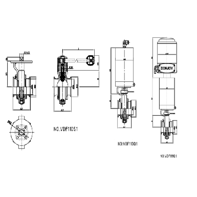 donjoy-sanitary-clamp-pneumatic-butterfly-valve-with-positioner-for-beer-picture-11