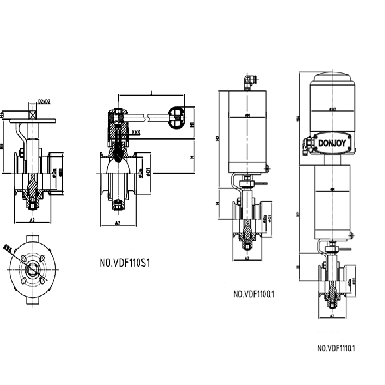 donjoy-sanitary-clamp-pneumatic-butterfly-valve-with-positioner-for-beer-picture-12