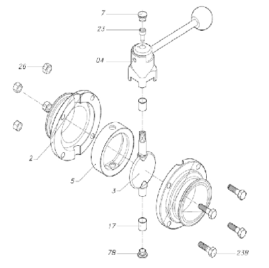donjoy-stainless-steel-manual-clamp-butterfly-valve-with-pull-handle-picture-6