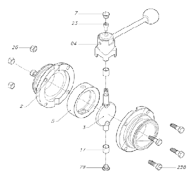 donjoy-stainless-steel-manual-weld-butterfly-valve-with-pull-handle-picture-6