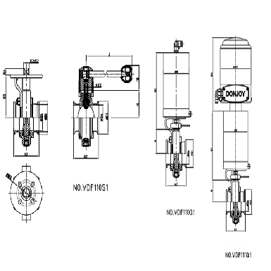 donjoy-stainless-steel-sanitary-pneumatic-clamp-butterfly-valve-for-fluid-picture-8