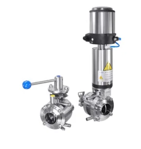 donjoy-316l-food-grade-pneumatic-double-butterfly-valve-with-c-top-for-fluid-picture-1