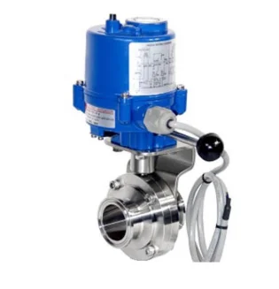 donjoy-food-grade-stainless-steel-clamped-type-electric-sanitary-butterfly-valve-picture-1