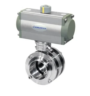 donjoy-pneumatic-316l-sanitary-3-pieces-butterfly-valve-for-beverage-picture-1