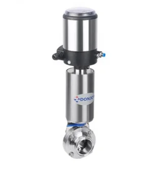 donjoy-sanitary-clamp-pneumatic-butterfly-valve-with-positioner-for-beer-picture-1