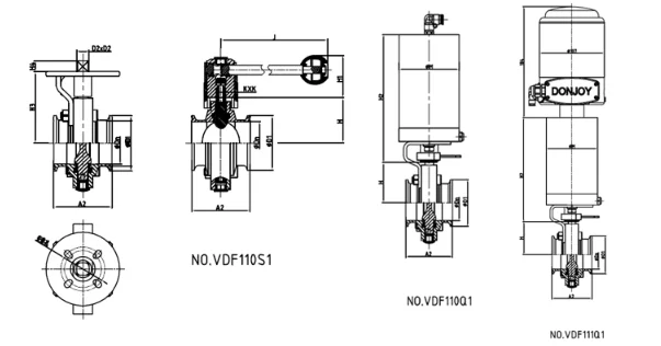 donjoy-sanitary-clamp-pneumatic-butterfly-valve-with-positioner-for-beer-picture-5