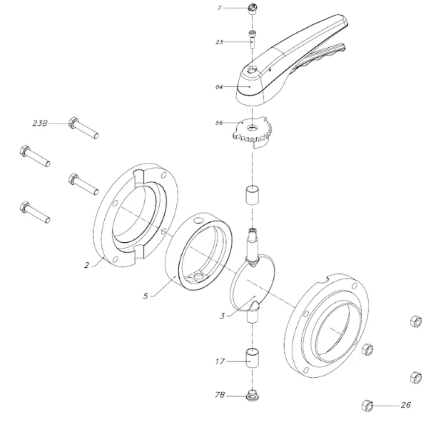 donjoy-sanitary-plastic-handle-stainless-steel-threaded-butterfly-valve-picture-2