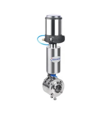 donjoy-ss304-and-ss316l-stainless-steel-sanitary-double-mixing-proof-butterfly-valve-with-positioner-picture-1