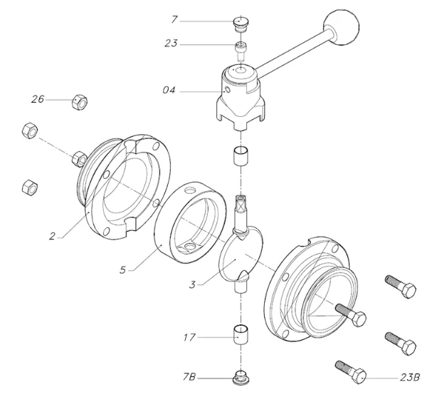 donjoy-stainless-steel-manual-clamp-butterfly-valve-with-pull-handle-picture-2