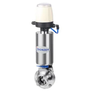 donjoy-stainless-steel-vertical-pneumatic-threaded-butterfly-valve-with-controller-picture-1