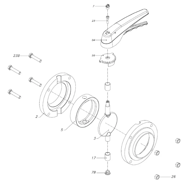 sanitary-single-weld-single-thread-butterfly-valve-with-pull-handle-picture-2